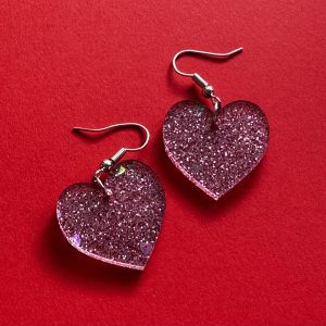 Medium Heart Sequin Earrings