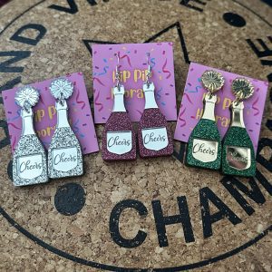 Cheers! Champagne bottle earrings