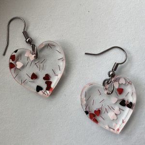 Medium Confetti Heart Earrings