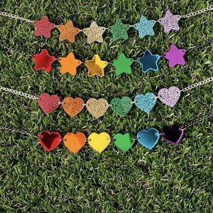 Rainbow Heart/Star Necklace