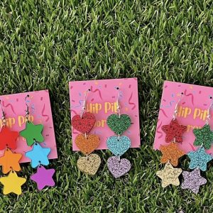 Rainbow Heart/Star Earrings