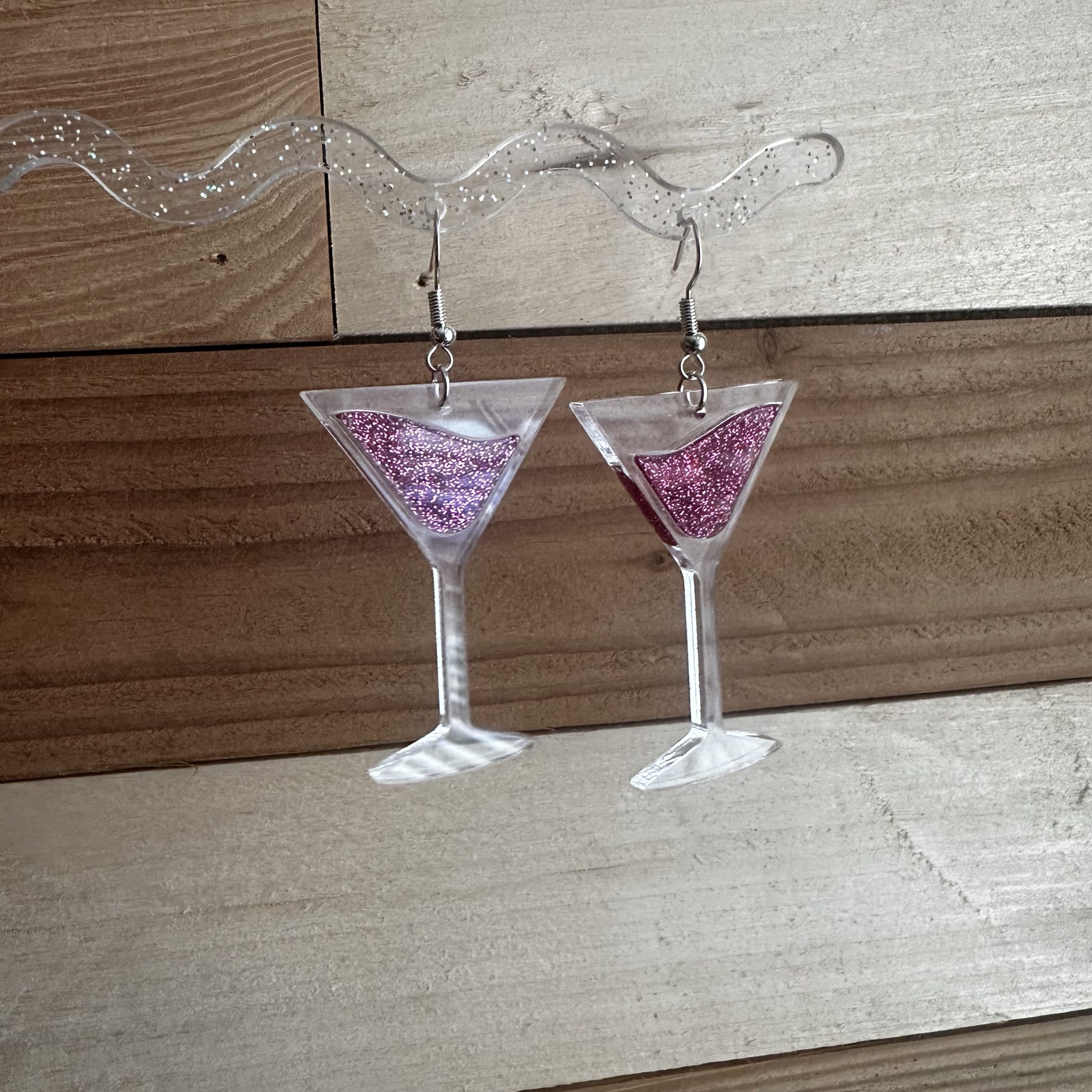 Cheers! Martini glass earrings