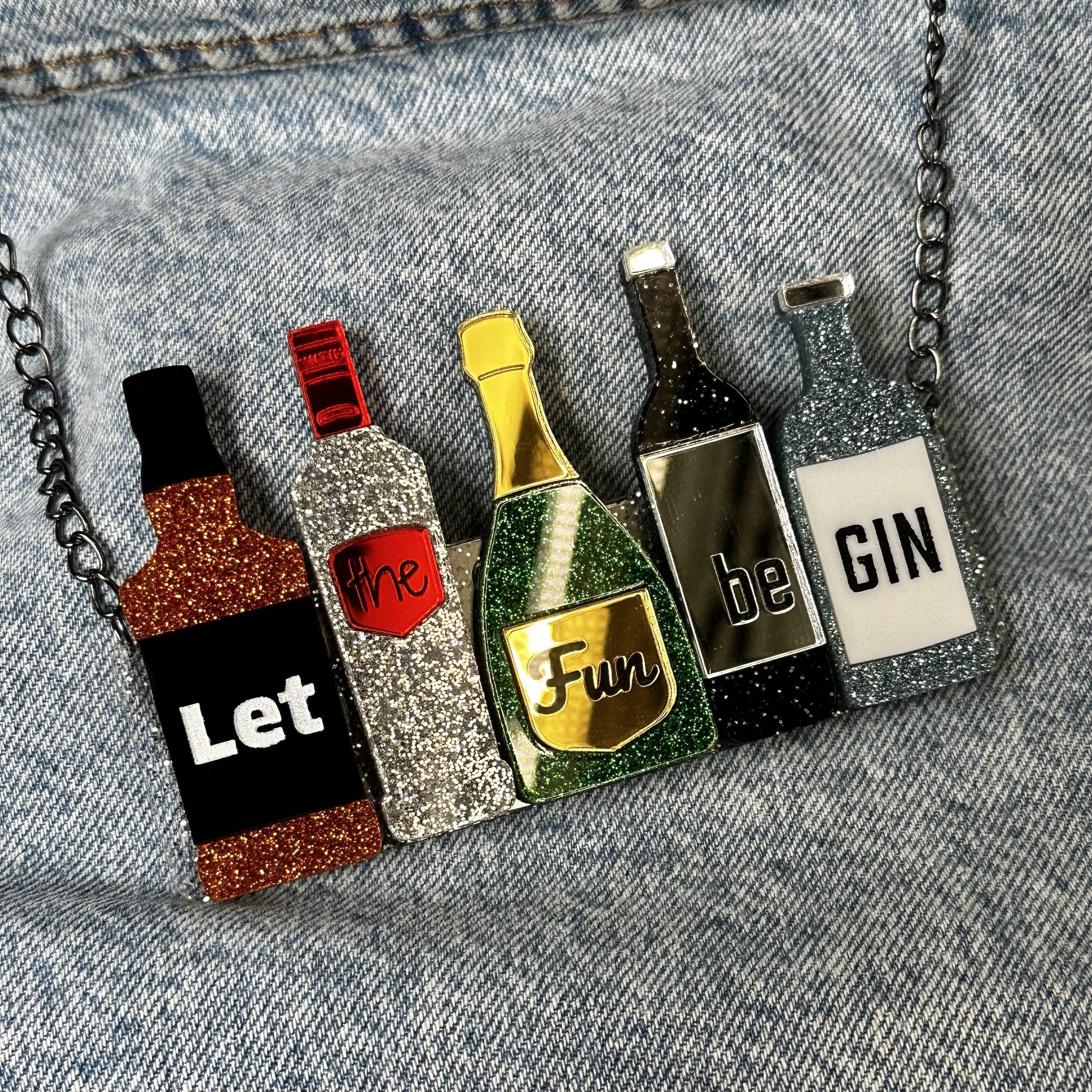 Cheers! ‘Let the fun begin’ statement necklace