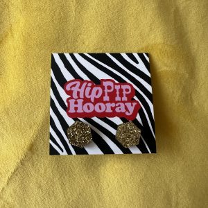 Bee gold hexagon studs