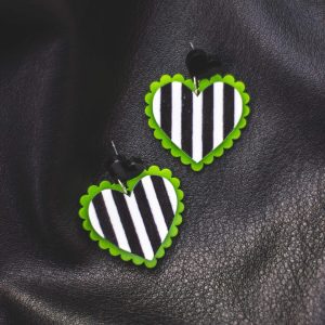 Stripey statement earrings