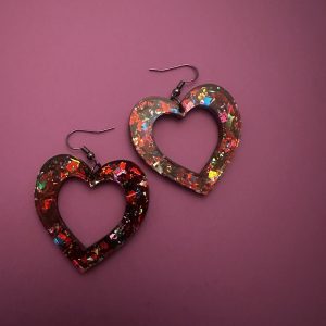 Statement heart earrings