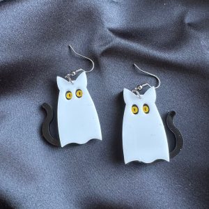 Halloween - Cat Ghost Earrings